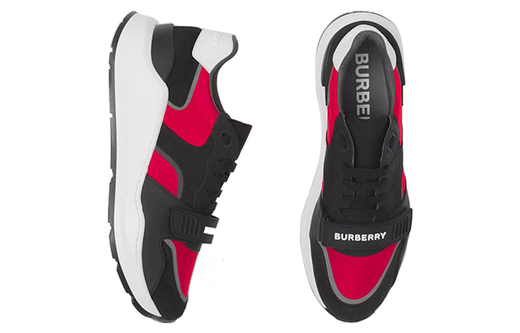 Burberry Suede Sneaker 'Black Red' 圖 4