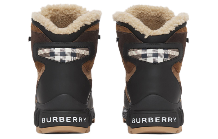 Burberry Suede Tor Outdoor Boots 'Black Brown' 圖 4