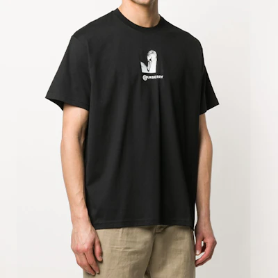 Burberry Swan Logo Print Cotton Relaxed T-Shirt Unisex Black 45638051 Purchase Burberry Swan Logo Print Cotton Relaxed T-Shirt Unisex Black 45638051