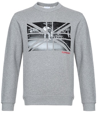 博柏利灰色徽标与米字旗印花卫衣 80166921 Buy 博柏利灰色徽标与米字旗印花卫衣 80166921