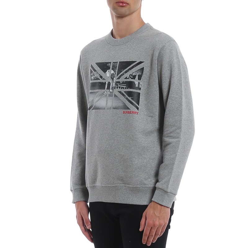 Purchase 博柏利灰色徽标与米字旗印花卫衣 80166921