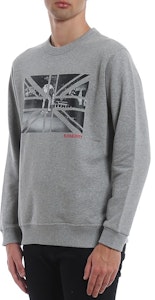 博柏利灰色徽标与米字旗印花卫衣 80166921 Purchase 博柏利灰色徽标与米字旗印花卫衣 80166921