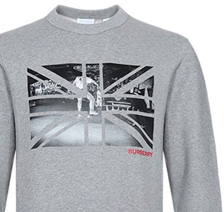 博柏利灰色徽标与米字旗印花卫衣 80166921 Sizing 博柏利灰色徽标与米字旗印花卫衣 80166921