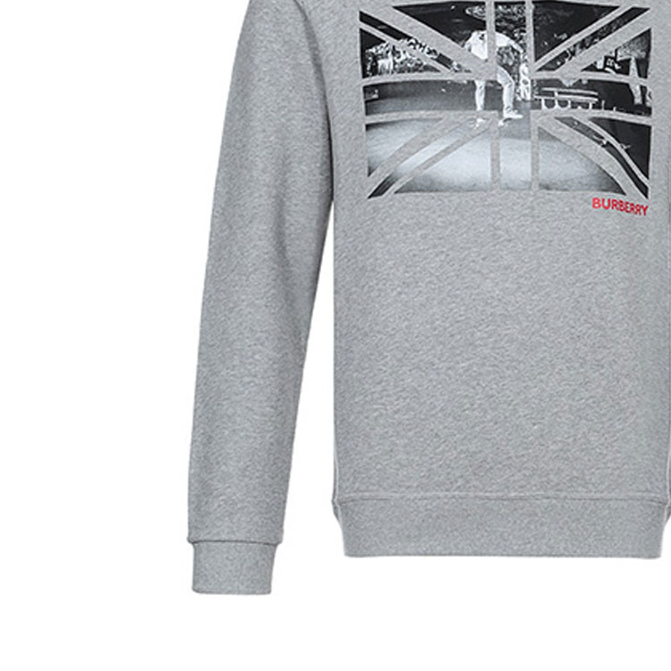 Cheap 博柏利灰色徽标与米字旗印花卫衣 80166921