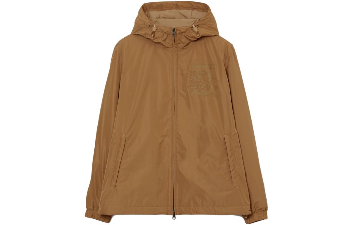 Burberry Tan Logo Print Hooded Jacket for Men. 80697421