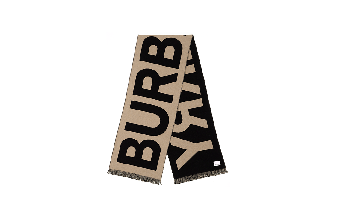 Burberry Tassel Cashmere Scarf Unisex Couple Black/Khaki Warm & Comfortable 80571471 圖 3