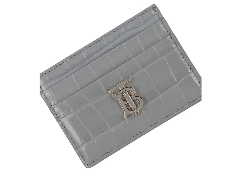 Order 巴宝莉TB鳄鱼压纹卡包灰色