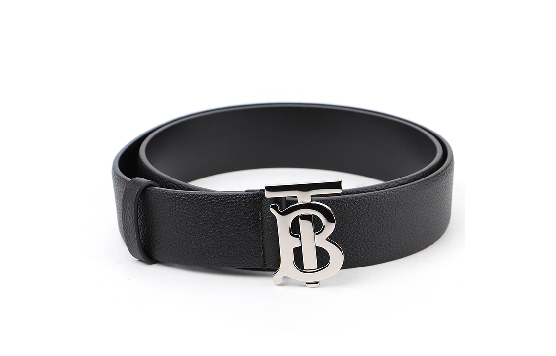 Order Burberry TB Logo Leather Belt Black 3.5cm 80155991