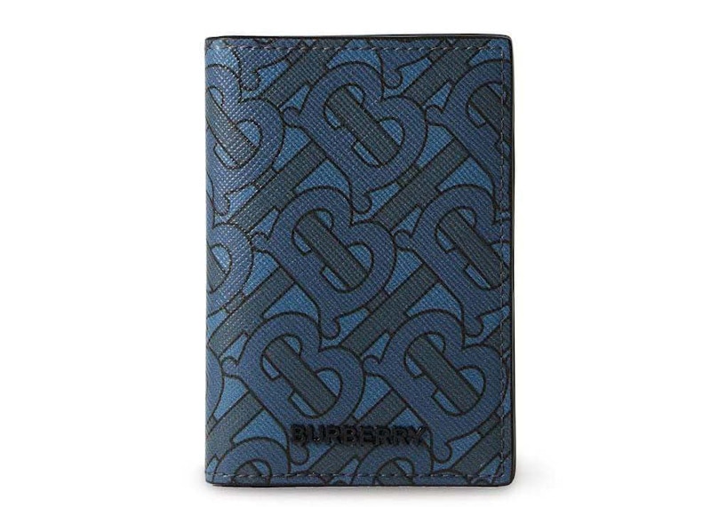 Burberry TB Monogram Bifold Card Holder Navy