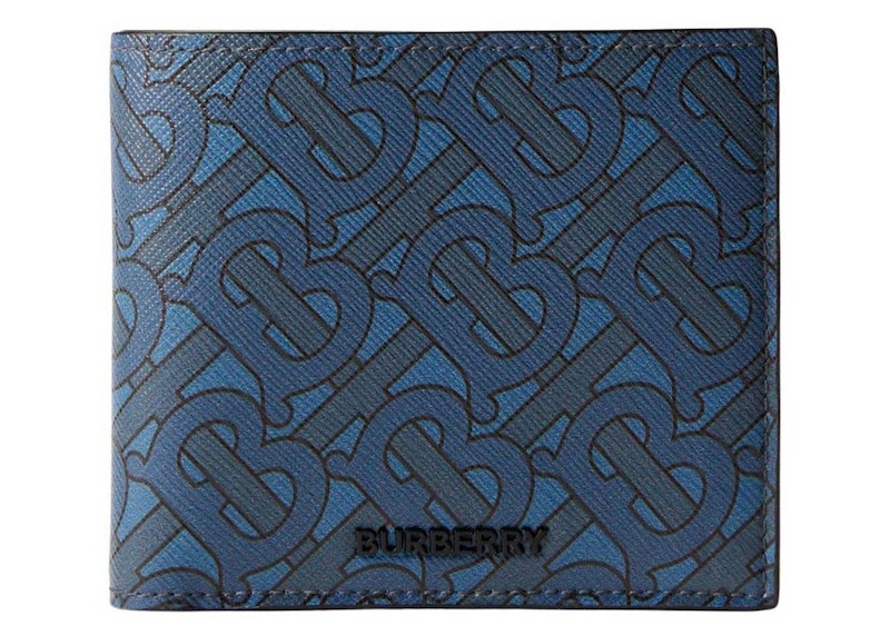 Buy Burberry TB Monogram海軍藍雙摺錢包