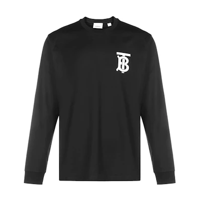 Burberry TB Monogram Crewneck Long Sleeve T-Shirt Black 80245991