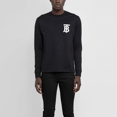 버버리 TB 모노그램 크루넥 롱슬리브 티셔츠 블랙 80245991 Shop 버버리 TB 모노그램 크루넥 롱슬리브 티셔츠 블랙 80245991