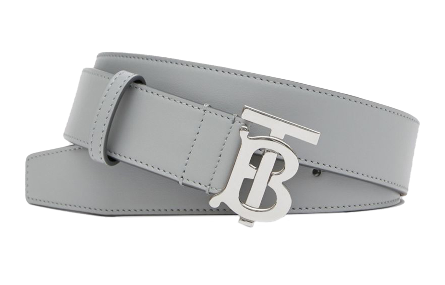 Lookbook Burberry TB Monogram Tali Pinggang Kulit Kelabu Awan Lebar 3.5cm 80283661