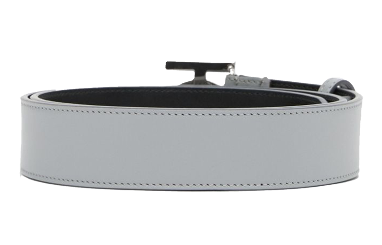 Shop Burberry TB Monogram Tali Pinggang Kulit Kelabu Awan Lebar 3.5cm 80283661