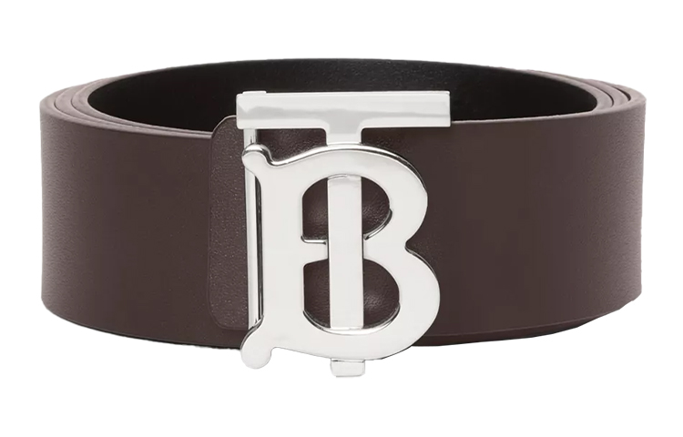 Burberry TB Monogram Reversible Leather Belt Black/Tan 4cm Mens 80098121 圖 5