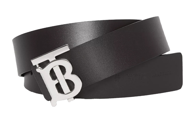 Burberry TB Monogram Reversible Leather Belt Black/Tan 4cm Mens 80098121 圖 6