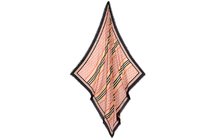 Burberry TB Monogram Wool Silk Scarf Orange 80180381 圖 3