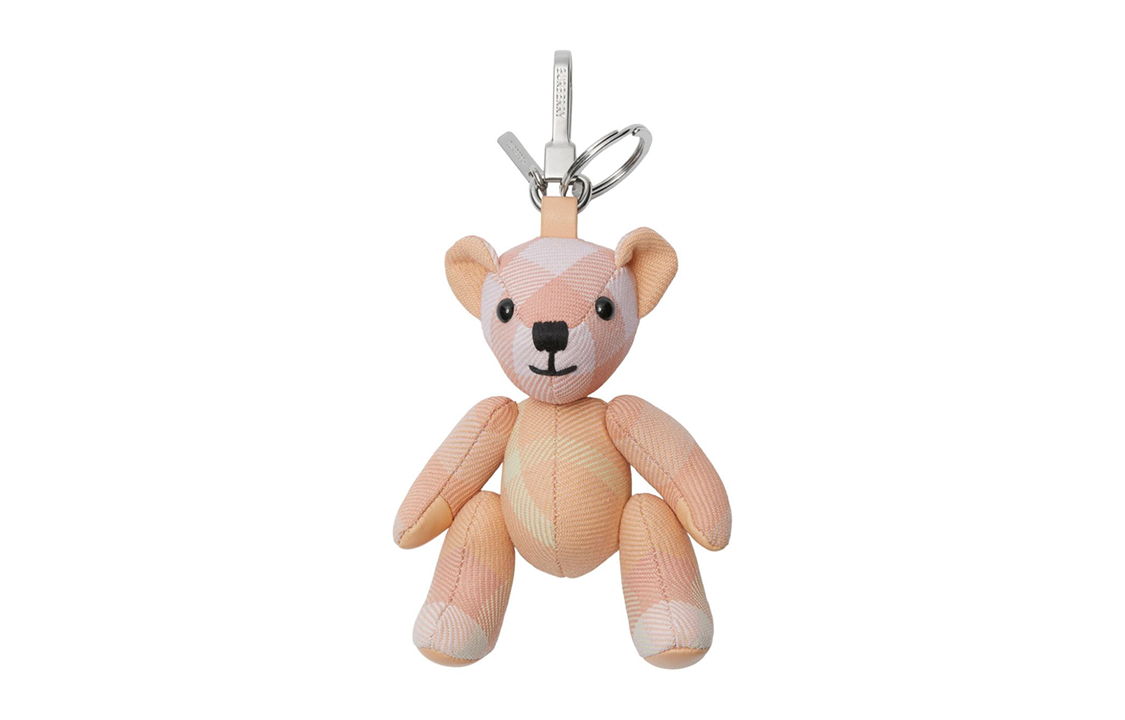 Burberry Teddy Bear Polyester Keychain Unisex Peach Pink 8082424