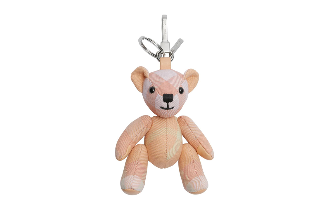Lookbook Burberry Teddy Bear Polyester Keychain Unisex Peach Pink 8082424