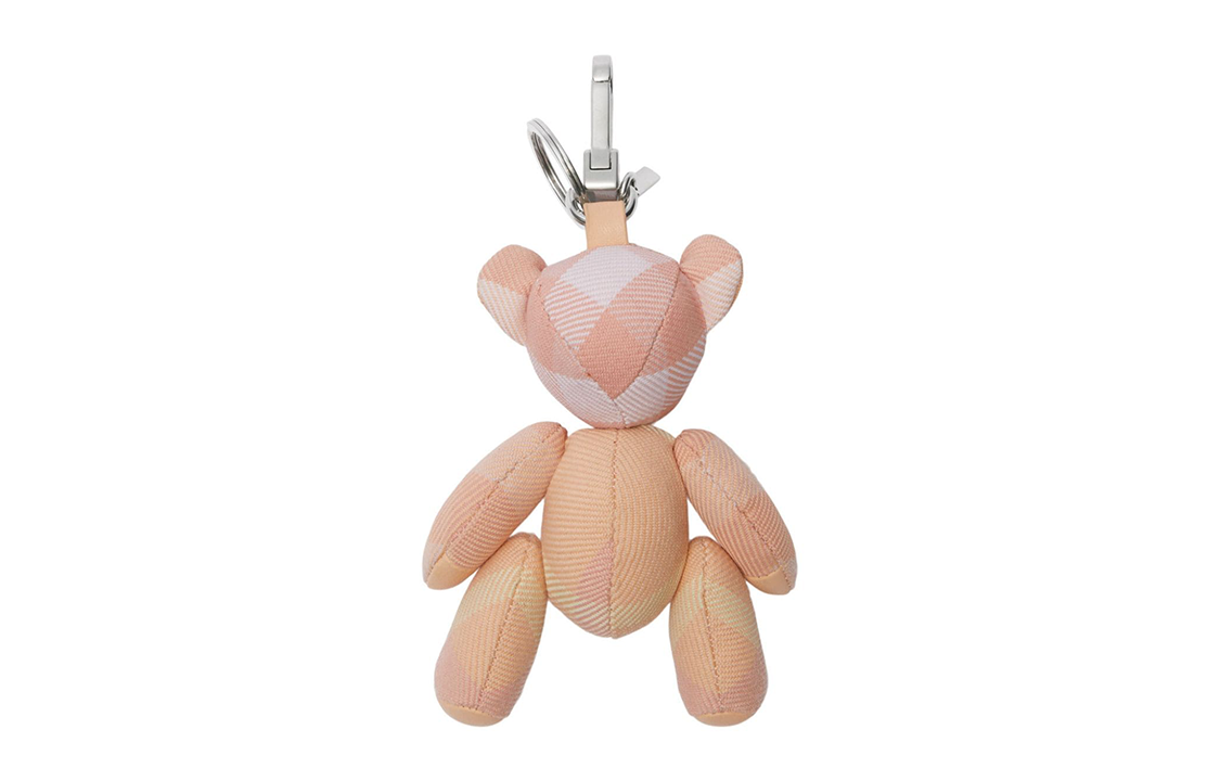 Shop Burberry Teddy Bear Polyester Keychain Unisex Peach Pink 8082424