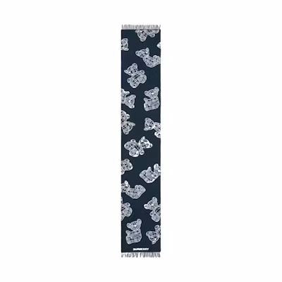 Burberry Teddy Bear Wool Jacquard Scarf Unisex 80550111