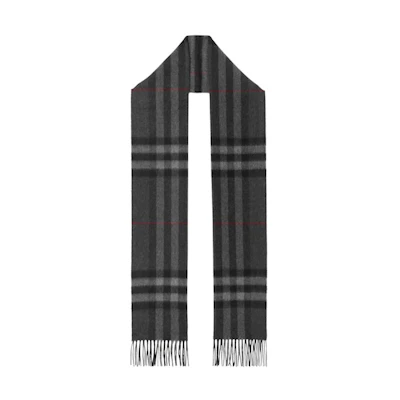 Burberry The Classic Check Cashmere Scarf Charcoal