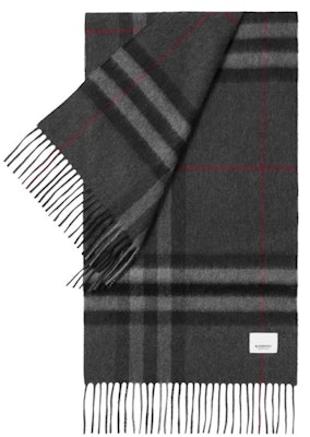 Burberry The Classic Check Cashmere Scarf Charcoal Lookbook Burberry The Classic Check Cashmere Scarf Charcoal
