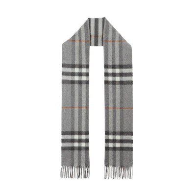 Burberry The Classic Check Cashmere Scarf Grey