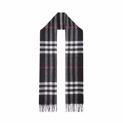 Burberry The Classic Check Cashmere Scarf Navy