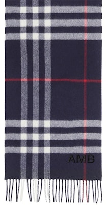 Burberry The Classic Check Cashmere Scarf Navy Order Burberry The Classic Check Cashmere Scarf Navy
