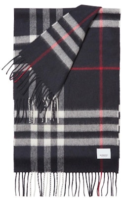 Burberry The Classic Check Cashmere Scarf Navy Lookbook Burberry The Classic Check Cashmere Scarf Navy