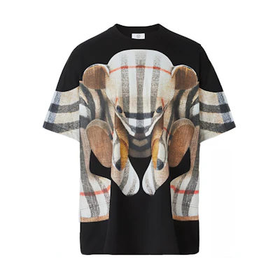 Burberry Thomas Bear Graphic Loose Fit Black T-Shirt for Men. 80495681