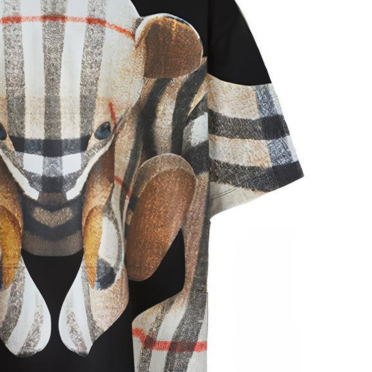 Cheap Kaos Hitam Longgar Pria Burberry Thomas Bear Graphic. 80495681