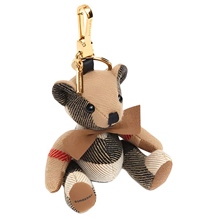 Burberry Thomas Bear Leather Keychain with Bow Tie, Unisex, Light Camel 8027167-1