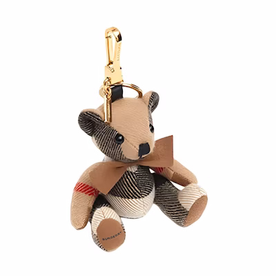 Burberry Thomas Bear Leather Keychain with Bow Tie, Unisex, Light Camel 8027167-1