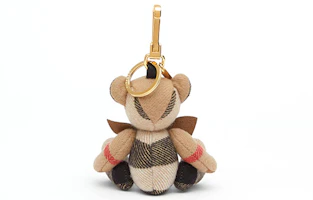 Shop 博柏利Thomas Bear真皮钥匙扣配领结,中性款,浅驼色 8027167-1