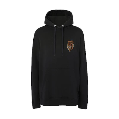 Burberry Tiger Pattern Cotton Hoodie Black 80512901