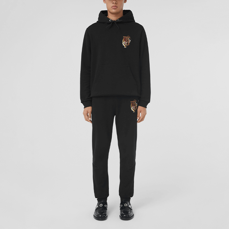Lookbook Burberry Tiger Pattern Cotton Hoodie  Black 80512901