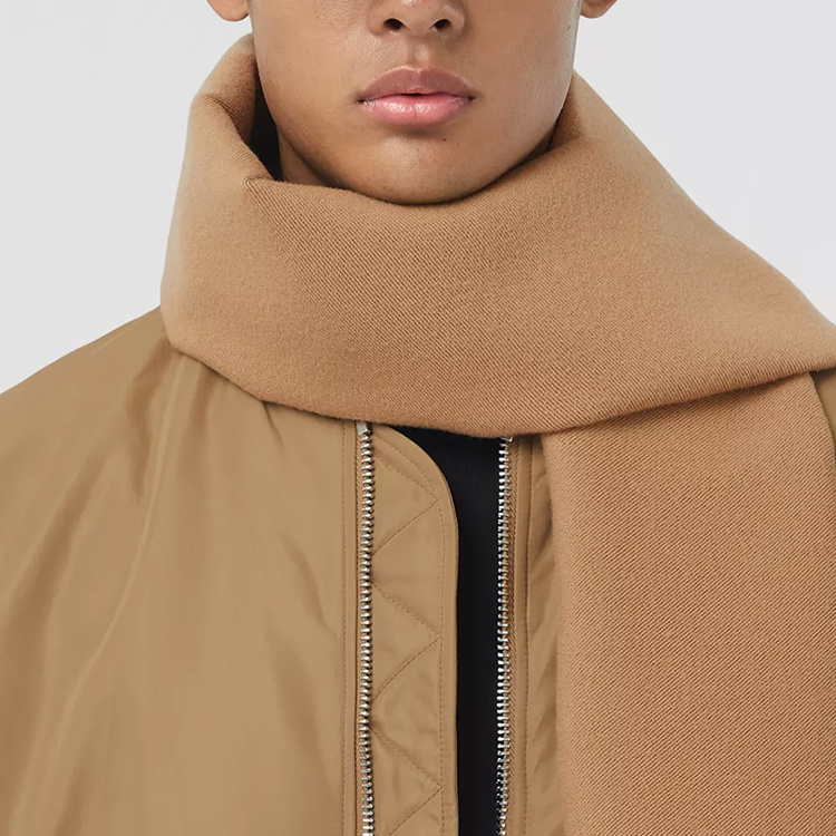 Burberry Tiger Stripe Logo Wool Blend Scarf Unisex Couple Style Camel Color. 80517291 圖 4