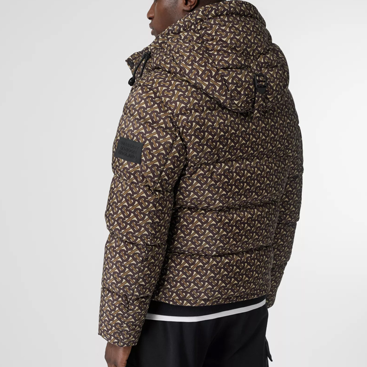 Details for Burberry 棕色字母印花可拆袖羽絨外套 80211851