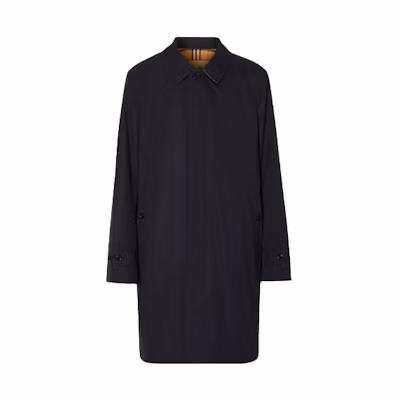 Burberry Trench Coat Midnight Blue Checked Long Sleeve 80190481