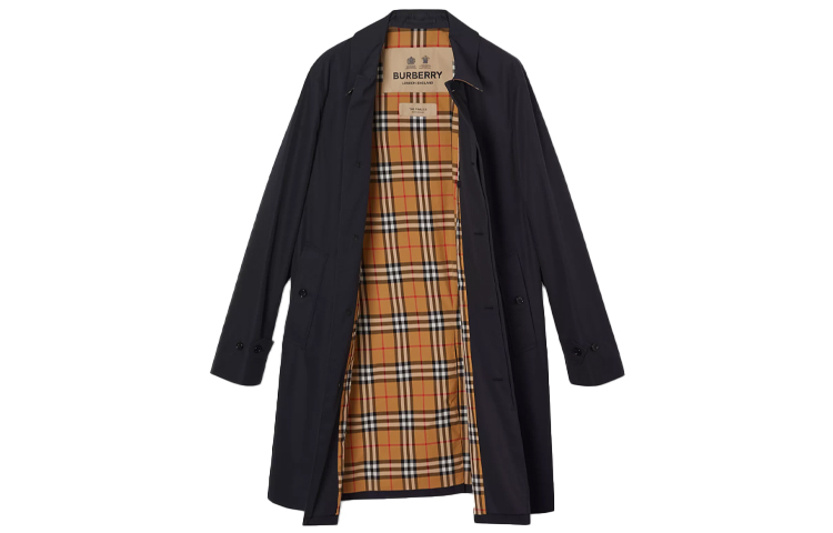 Burberry Trench Coat Midnight Blue Checked Long Sleeve 80190481 圖 3