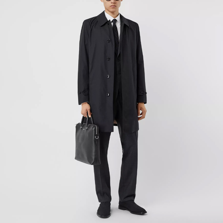 Burberry Trench Coat Midnight Blue Checked Long Sleeve 80190481 圖 5