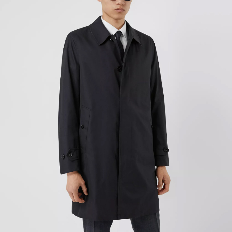 Burberry Trench Coat Midnight Blue Checked Long Sleeve 80190481 圖 6