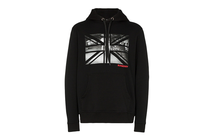 Burberry Union Jack Photo Print Oversized Sweatshirt Black 80166911