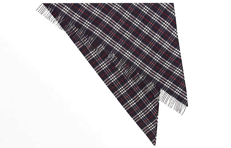 Order Burberry Unisex Black & White Check Cashmere Triangle Shawl 40800641