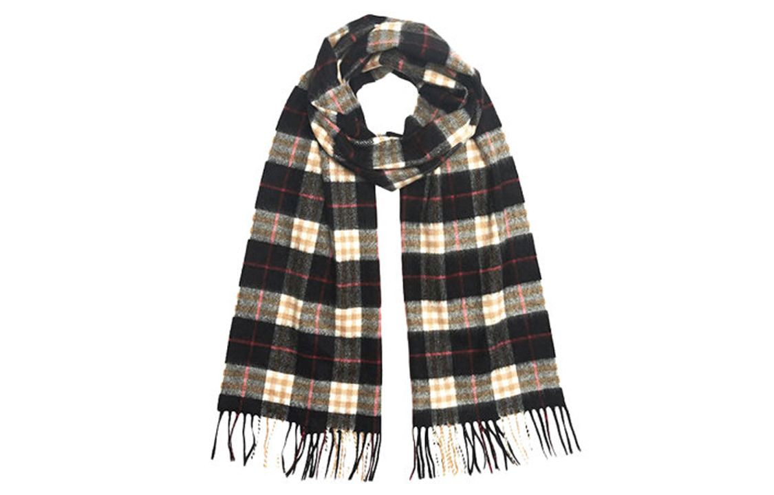 Burberry Unisex Black Checkered Cashmere Scarf 4075255 圖 2