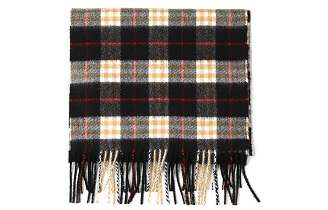 Burberry Unisex Black Checkered Cashmere Scarf 4075255 圖 3