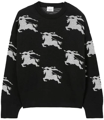 Burberry 男女黑色刺繡圓領寬鬆版毛衣 8070329A6590 Order Burberry 男女黑色刺繡圓領寬鬆版毛衣 8070329A6590