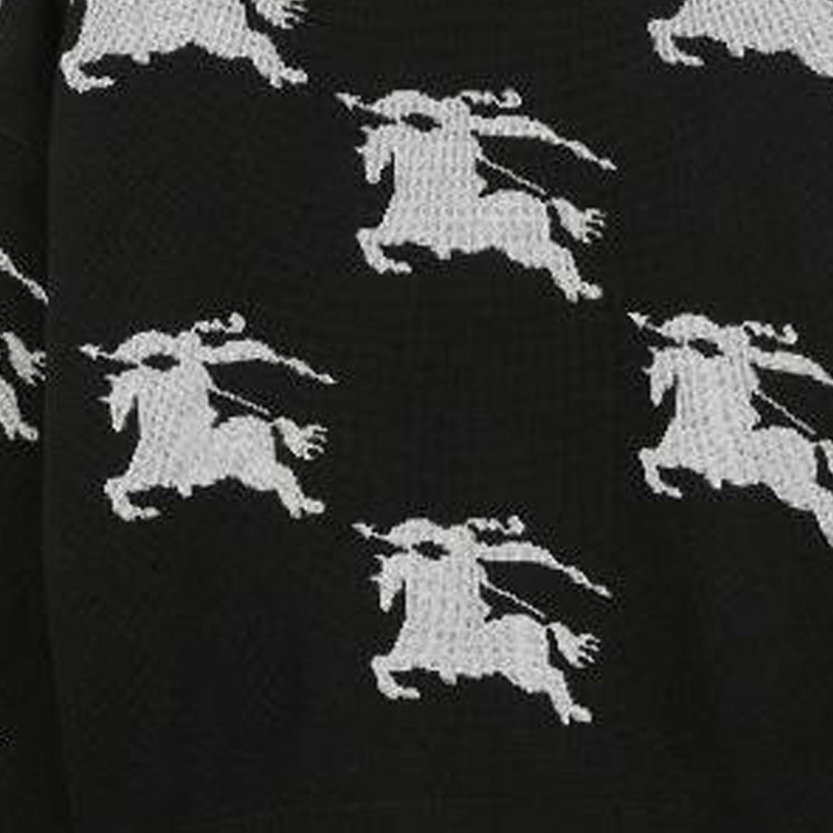 Burberry Unisex Black Embroidered Crewneck Loose Fit Sweater 8070329A6590 圖 6